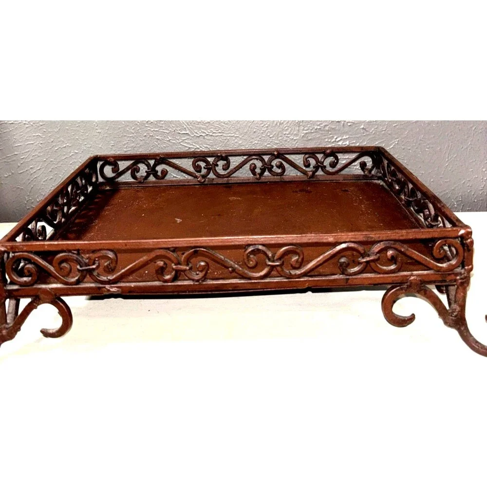 Etiq Brand Metal Decorative Display Case with Ornate Scrollwork